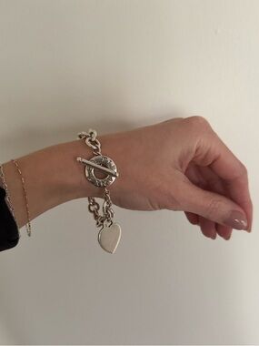 Tiffany & Co. Sterling Silver Heart Toggle Bracelet